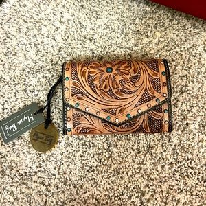 Myra tooled leather wallet